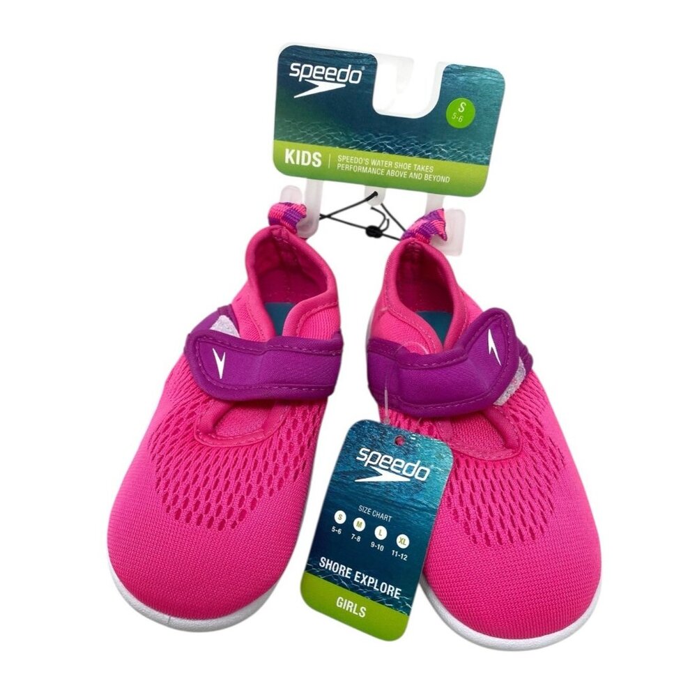Speedo Baby Girl Pink & Purple Shore Explore Water Shoes Kids‎ Size Small (5-6)